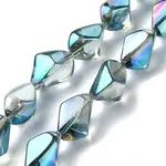 Electroplate Transparent Glass Beads Strands
