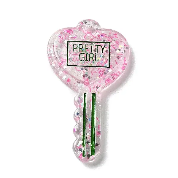 Acylic Pendant with Glitter Powder