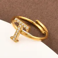 304 Stainless Steel Micro Pave Cubic Zirconia Cuff Open Rings