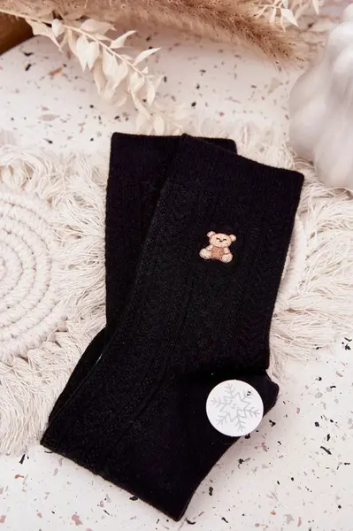 Dámske vlnené ponožky s medvedíkom