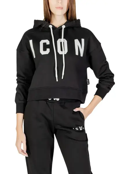 Černá mikina Icon s kapucí