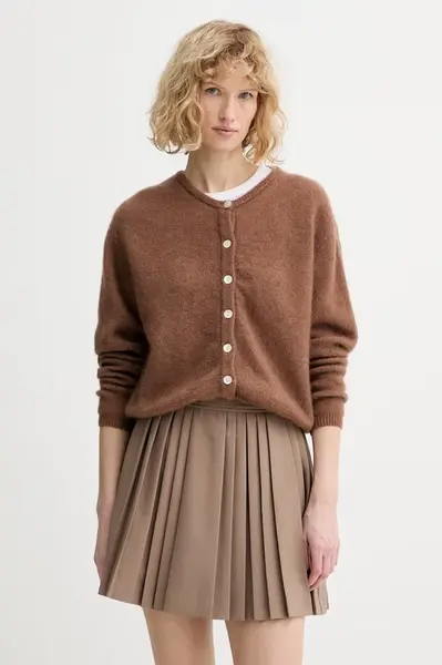 Kardigán s prímesou vlny American Vintage GILET ML COL ROND