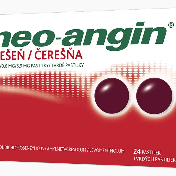 NEO-ANGIN bez cukru Třešeň 24 pastilek