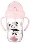 CANPOL BABIES Exotic Animals Nevylévací hrneček se slámkou a závažím růžový 270ml