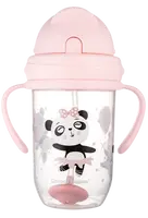 CANPOL BABIES Exotic Animals nevylévací hrneček se slámkou a závažím růžový 270 ml