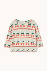 Tinycottons Dětské bavlněné tričko s dlouhým rukávem Tinycottons CHERRY PATTERN RIB BABY TEE