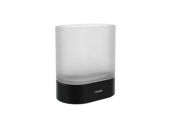 Ravak Chrome - Držiak kefiek a pasty na postavenie, sklo/matná čierna X07P1379