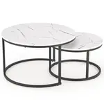 Konferenčný stolík Java biela mramor/čierna
