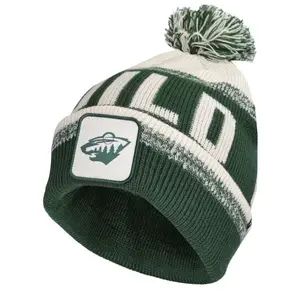 FANATICS MINNESOTA WILD THRIVE CUFFED POM BEANIE Čepice, zelená, velikost