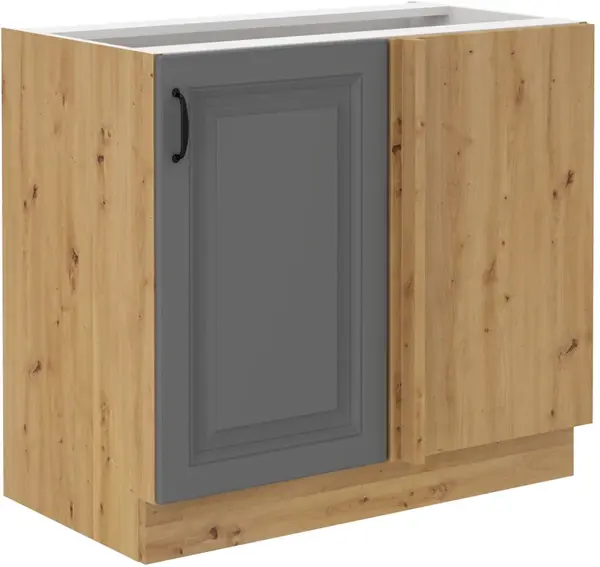 Spodní rohová skříňka Stilo 105 DN 1F Barva korpusu: Dub artisan, Barva dvířek: Dust Grey