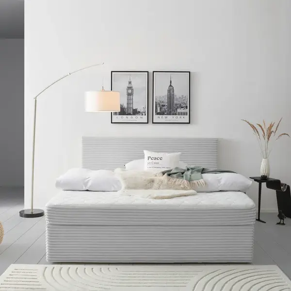 MID.YOU AMERICKÁ POSTEL, 160/200 cm, barvy stříbra