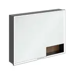 Villeroy & Boch My View+ - Zrkadlová skrinka s LED osvetlením 100x75x17 cm, 2 dvierka, Kansas Oak/matná čierna B48210RH