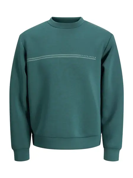 JACK & JONES Mikina 'JCOFUSION'  modrozelená / biela