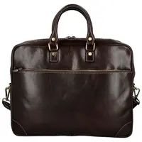 Kožená business taška tmavě hnědá - Delami Vera Pelle Evarist
