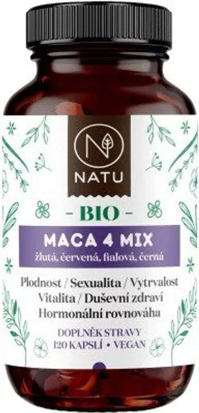 NATU BIO Maca 4 Mix 120 kapslí