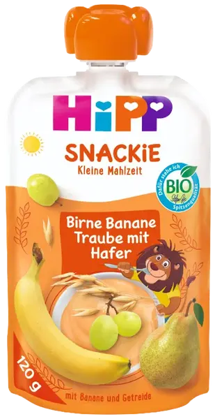 HIPP BIO Snackie Hruška-Banán-Bíle hrozno-Oves 120 g