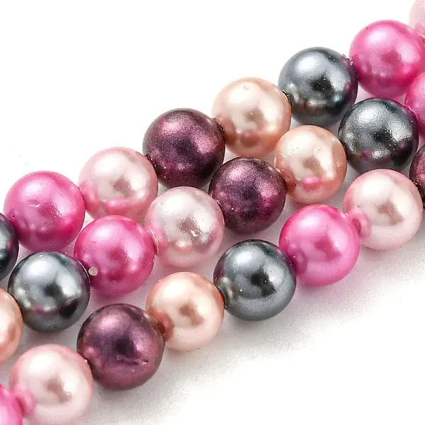 Electroplated Shell Pearl Beads Strands