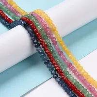 Dyed Natural Malaysia Jade Rondelle Beads Strands