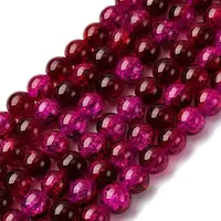 Spray Painted Crackle Glass Beads Strands