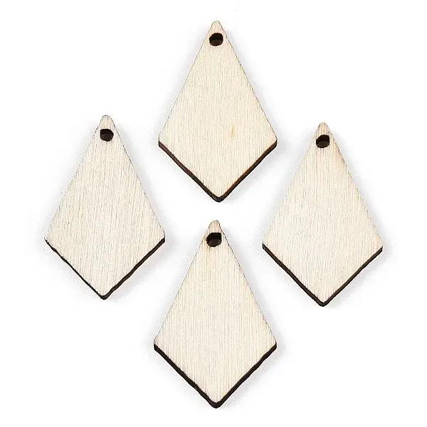 Unfinished Natural Poplar Wood Pendants