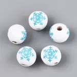 Christmas Spray Painted Schima Wood Beads