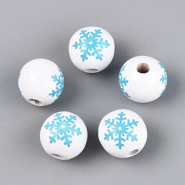 Christmas Spray Painted Schima Wood Beads