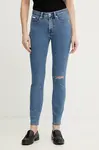 Džíny Calvin Klein Jeans dámské, modrá barva, LV047E616G