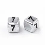 Antique Silver Plated Acrylic Beads