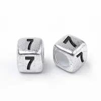 Antique Silver Plated Acrylic Beads