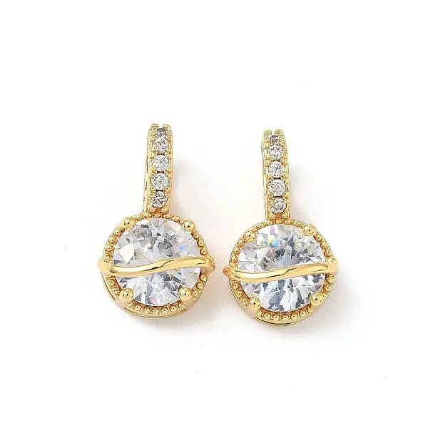 Brass Micro Pave Cubic Zirconia Pendants