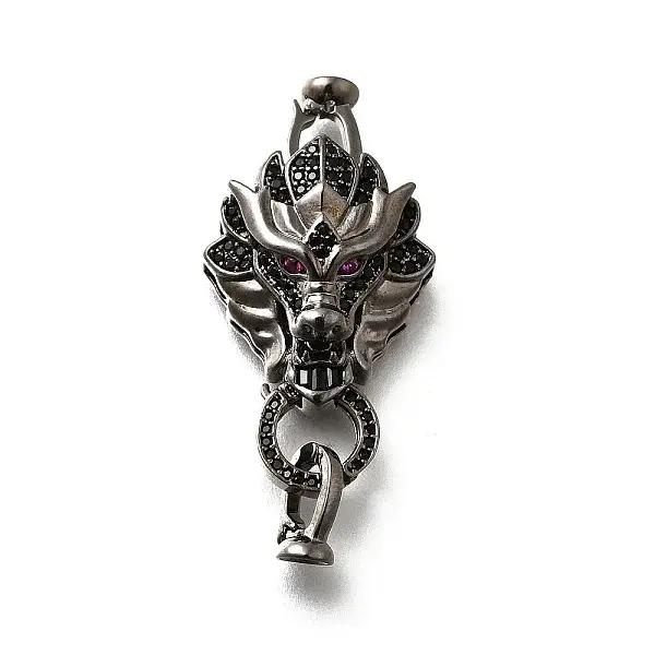 Brass Micro Pave Cubic Zirconia Fold Over Clasps