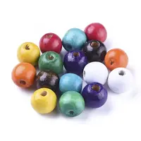 Dyed Natural Wood Beads