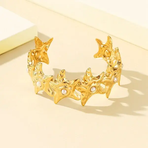 Hammered 304 Stainless Steel Cuff Bangles