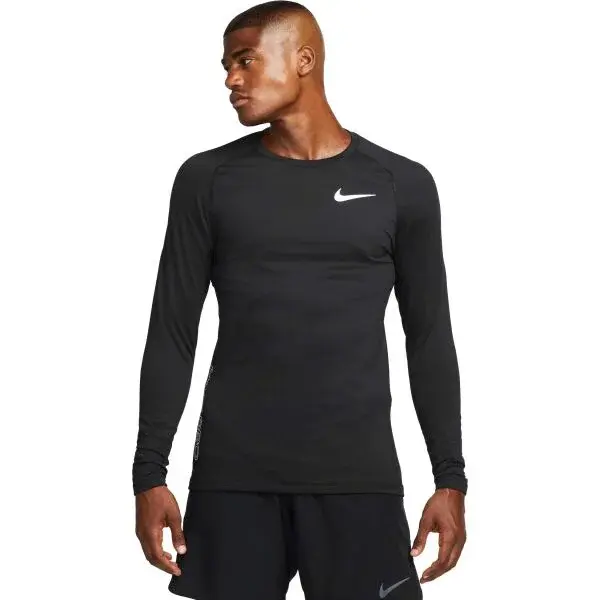 Nike NP TOP WARM LS CREW Pánske tréningové tričko s dlhým rukávom, čierna, veľkosť
