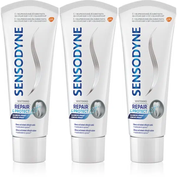 Sensodyne Repair & Protect Whitening bělicí zubní pasta pro citlivé zuby 3x75 ml