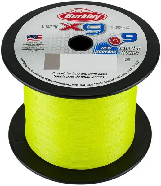 Berkley splétaná šňůra x9 fluro green-průměr 0,30 mm / nosnost 31,5 kg