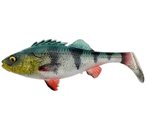 Savage gear gumová nástraha 4d perch shad green silver - 12,5 cm 20 g
