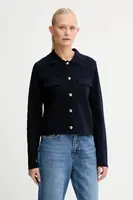 Kardigan s příměsí vlny Morgan dámský, tmavomodrá barva, MIMDIE