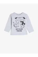 Koton Baby Girl Gray Crew Neck Long Sleeved T-Shirt