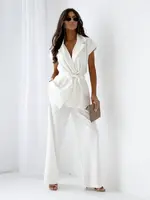 Resti Ecru Livia Palazzo Women's Trousers – Italian style, luxurious fabric