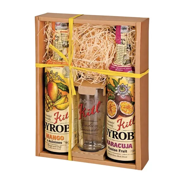 Kitl Syrob Mango a Maracuja dárkové balení se skleničkou 2x500 ml