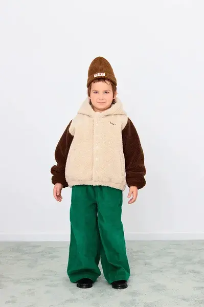 Detská bunda Tinycottons COLOR BLOCK POLAR SHERPA HOODIE