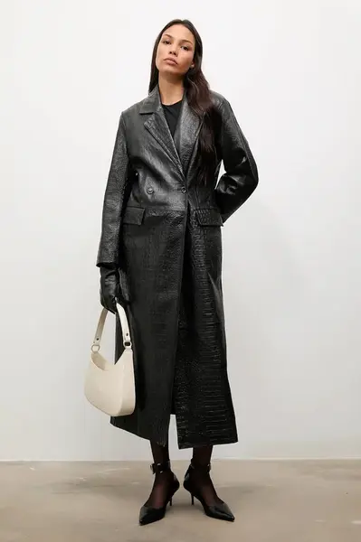 Kožený kabát Answear.LAB