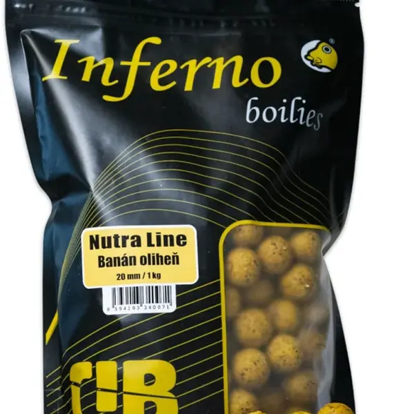 Carp inferno boilies nutra line banán oliheň - 1 kg 20 mm