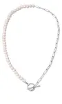 JwL Luxury Pearls Trendy ocelový náhrdelník s pravými říčními perlami JL0788