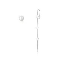 JwL Luxury Pearls Originální stříbrné asymetrické náušnice JL0812