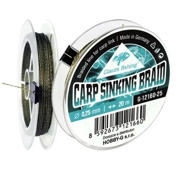 Giants fishing návazcová šňůra carp sinking braid 20 m - 0,10 mm 4,6 kg