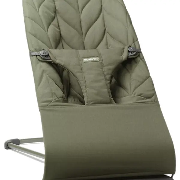 BABYBJÖRN Lehátko Bliss Dark Green Woven Petal, tmavě šedá konstrukce