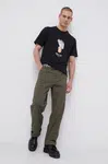 Nohavice Vans VN0A5FJBKCZ1-grape.leaf, pánske, zelená farba, strih chinos
