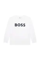 Detská bavlnená košeľa s dlhým rukávom BOSS